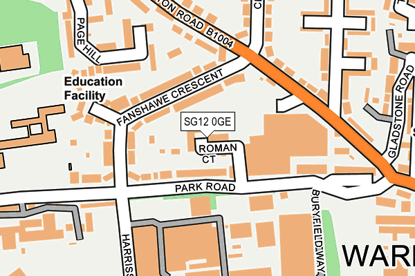 SG12 0GE map - OS OpenMap – Local (Ordnance Survey)