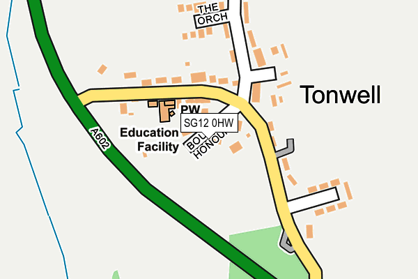 SG12 0HW map - OS OpenMap – Local (Ordnance Survey)