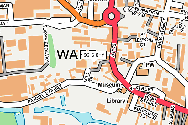 SG12 0HY map - OS OpenMap – Local (Ordnance Survey)