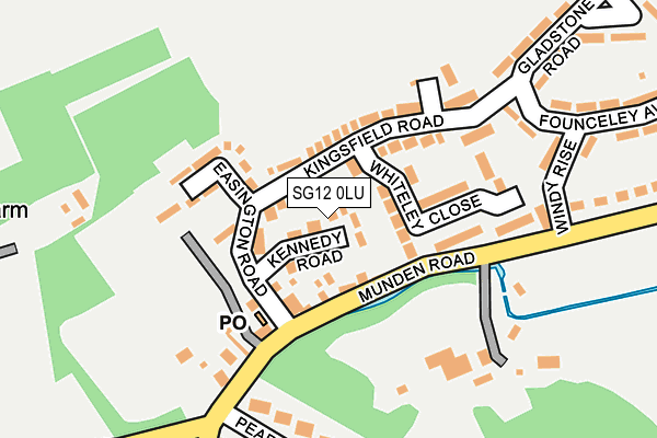 SG12 0LU map - OS OpenMap – Local (Ordnance Survey)