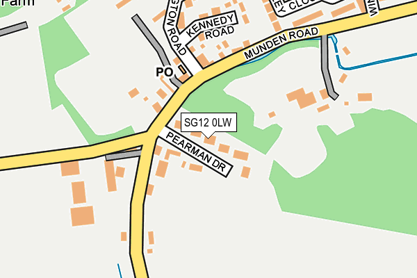 SG12 0LW map - OS OpenMap – Local (Ordnance Survey)