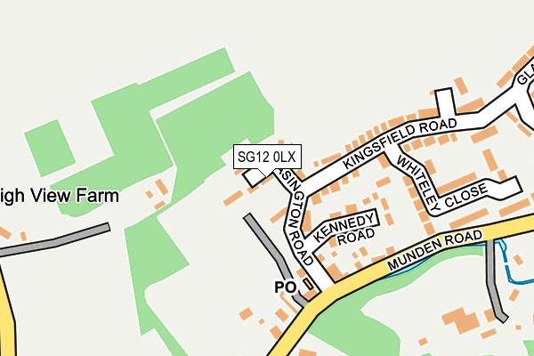 SG12 0LX map - OS OpenMap – Local (Ordnance Survey)