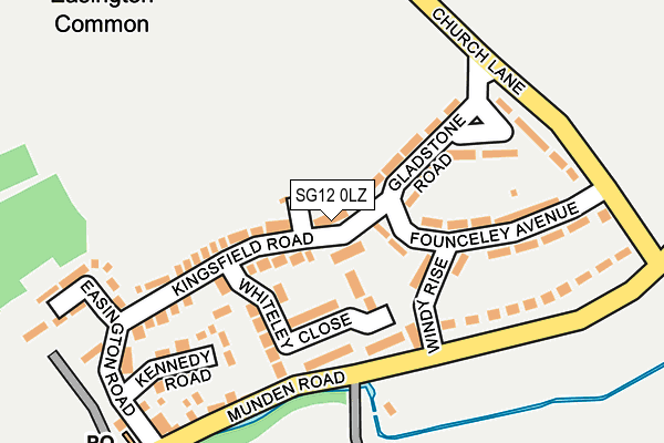 SG12 0LZ map - OS OpenMap – Local (Ordnance Survey)