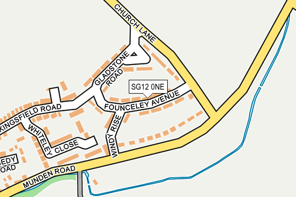 SG12 0NE map - OS OpenMap – Local (Ordnance Survey)