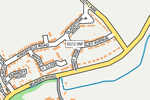 SG12 0NF map - OS OpenMap – Local (Ordnance Survey)