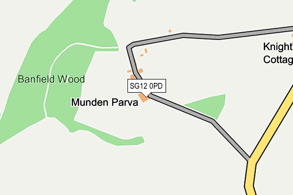 SG12 0PD map - OS OpenMap – Local (Ordnance Survey)