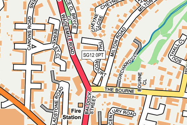 SG12 0PT map - OS OpenMap – Local (Ordnance Survey)