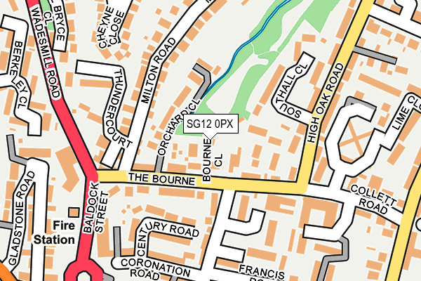 SG12 0PX map - OS OpenMap – Local (Ordnance Survey)