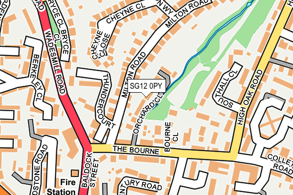 SG12 0PY map - OS OpenMap – Local (Ordnance Survey)