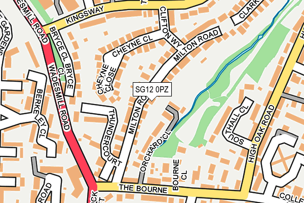 SG12 0PZ map - OS OpenMap – Local (Ordnance Survey)