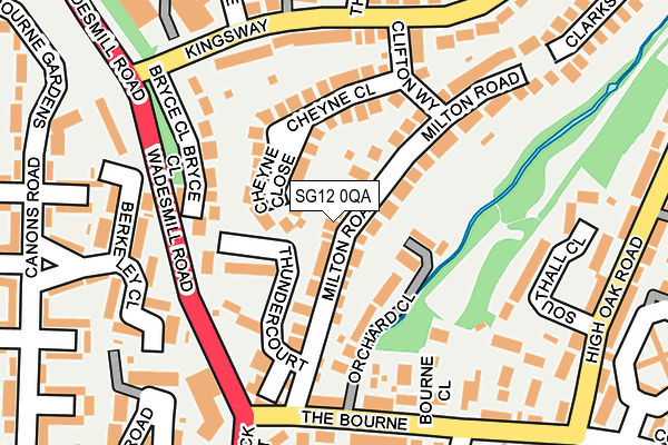 SG12 0QA map - OS OpenMap – Local (Ordnance Survey)