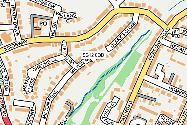 SG12 0QD map - OS OpenMap – Local (Ordnance Survey)