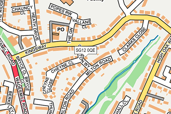SG12 0QE map - OS OpenMap – Local (Ordnance Survey)