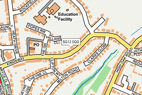SG12 0QG map - OS OpenMap – Local (Ordnance Survey)
