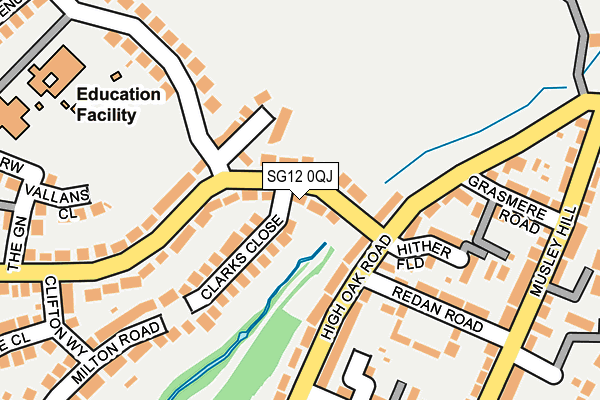 SG12 0QJ map - OS OpenMap – Local (Ordnance Survey)