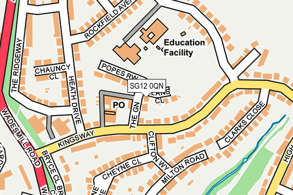 SG12 0QN map - OS OpenMap – Local (Ordnance Survey)