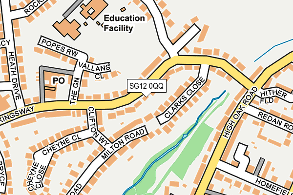 SG12 0QQ map - OS OpenMap – Local (Ordnance Survey)