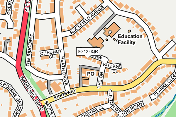 SG12 0QR map - OS OpenMap – Local (Ordnance Survey)