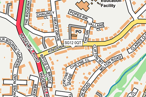 SG12 0QT map - OS OpenMap – Local (Ordnance Survey)