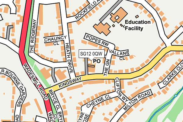 SG12 0QW map - OS OpenMap – Local (Ordnance Survey)