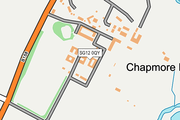 SG12 0QY map - OS OpenMap – Local (Ordnance Survey)