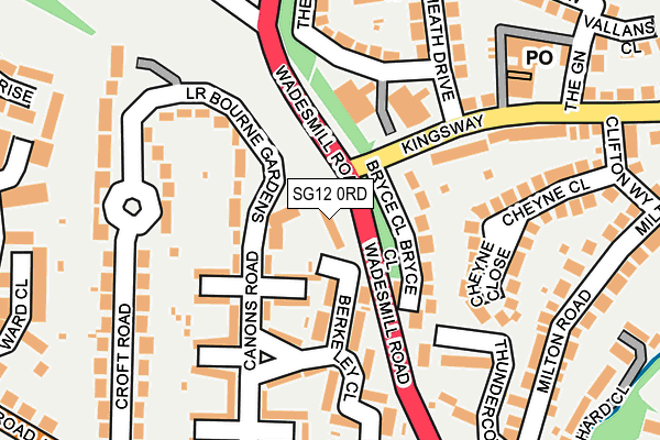 SG12 0RD map - OS OpenMap – Local (Ordnance Survey)