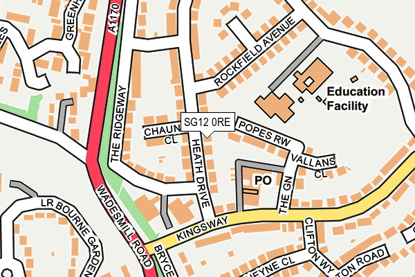 SG12 0RE map - OS OpenMap – Local (Ordnance Survey)