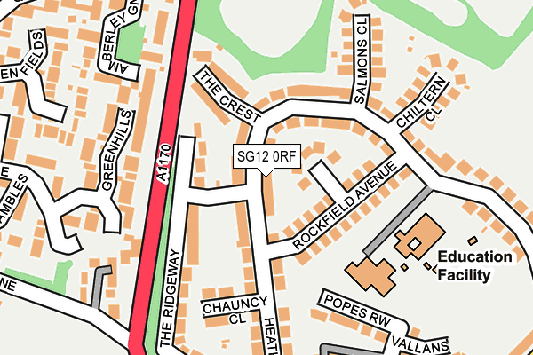 SG12 0RF map - OS OpenMap – Local (Ordnance Survey)