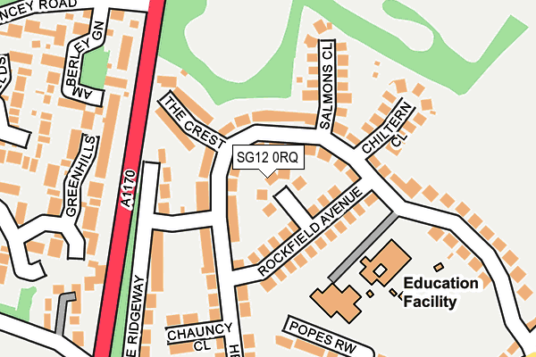 SG12 0RQ map - OS OpenMap – Local (Ordnance Survey)