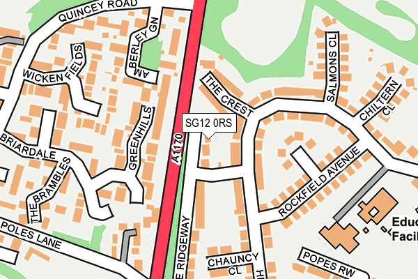 SG12 0RS map - OS OpenMap – Local (Ordnance Survey)