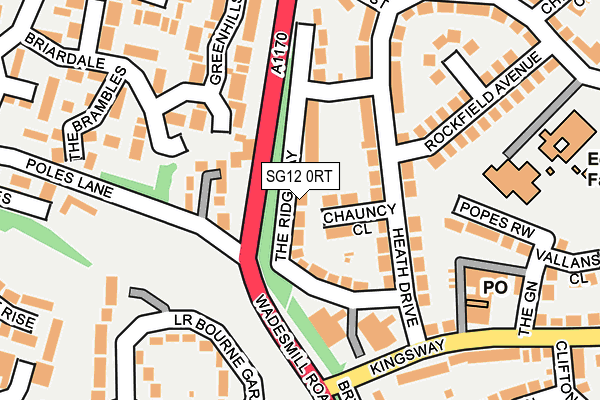 SG12 0RT map - OS OpenMap – Local (Ordnance Survey)