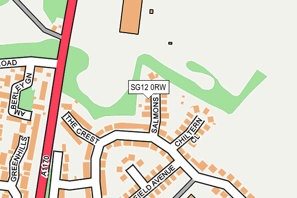 SG12 0RW map - OS OpenMap – Local (Ordnance Survey)