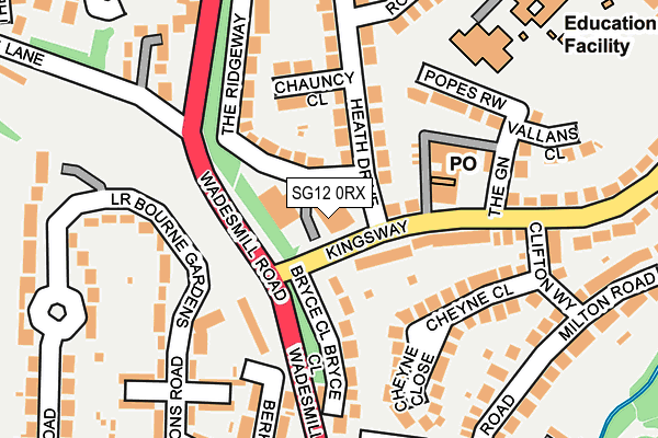SG12 0RX map - OS OpenMap – Local (Ordnance Survey)