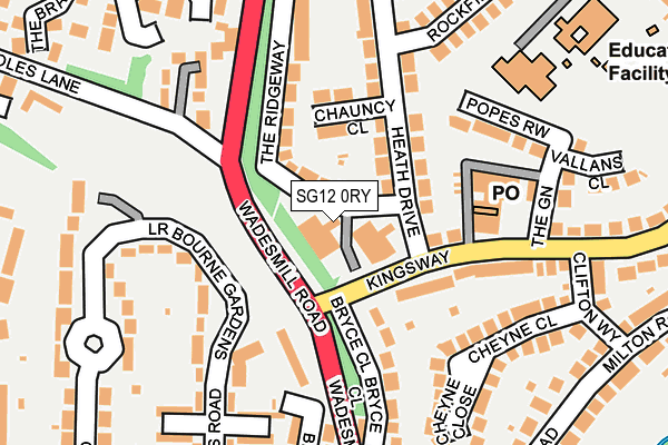 SG12 0RY map - OS OpenMap – Local (Ordnance Survey)