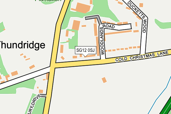 SG12 0SJ map - OS OpenMap – Local (Ordnance Survey)