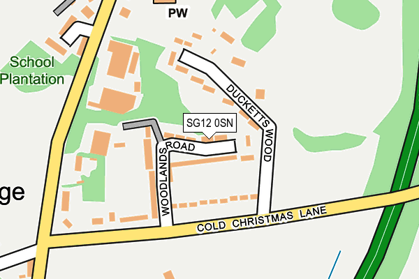 SG12 0SN map - OS OpenMap – Local (Ordnance Survey)