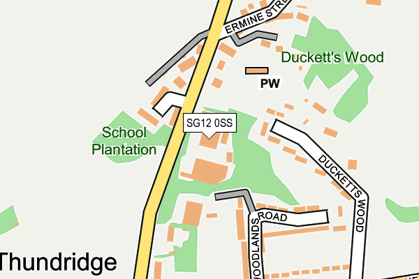 SG12 0SS map - OS OpenMap – Local (Ordnance Survey)