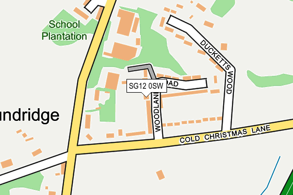 SG12 0SW map - OS OpenMap – Local (Ordnance Survey)