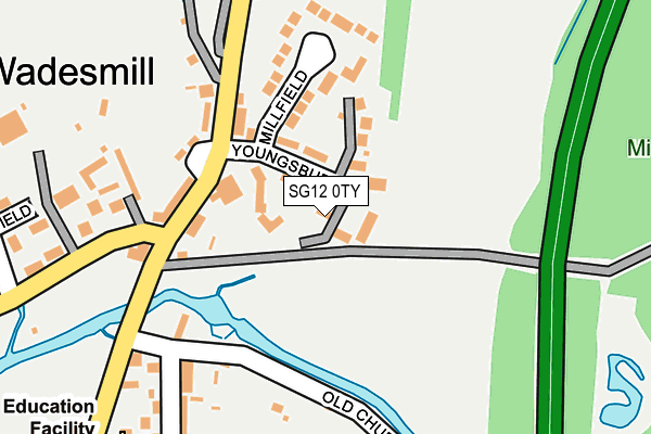 SG12 0TY map - OS OpenMap – Local (Ordnance Survey)