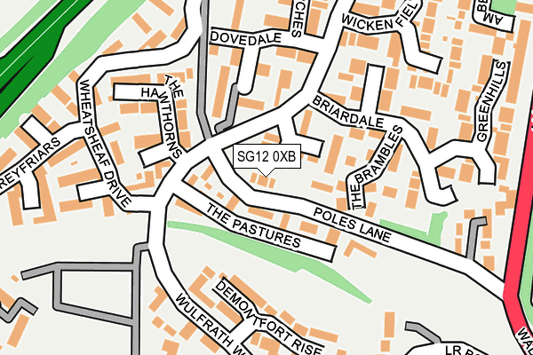 SG12 0XB map - OS OpenMap – Local (Ordnance Survey)