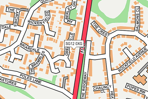 SG12 0XG map - OS OpenMap – Local (Ordnance Survey)