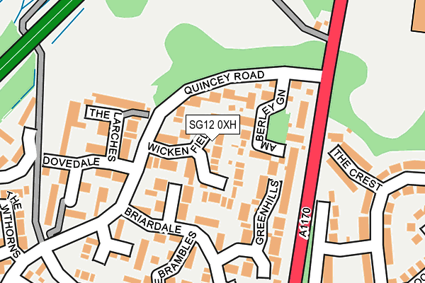 SG12 0XH map - OS OpenMap – Local (Ordnance Survey)