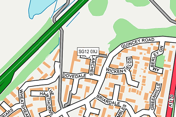 SG12 0XJ map - OS OpenMap – Local (Ordnance Survey)