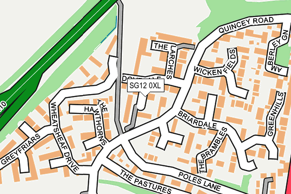 SG12 0XL map - OS OpenMap – Local (Ordnance Survey)
