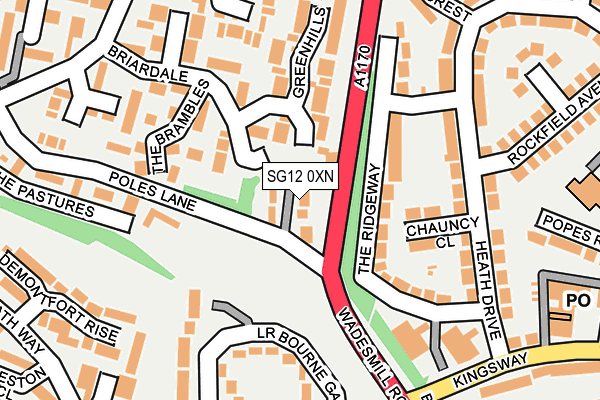 SG12 0XN map - OS OpenMap – Local (Ordnance Survey)