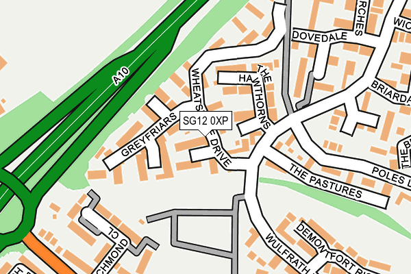 SG12 0XP map - OS OpenMap – Local (Ordnance Survey)