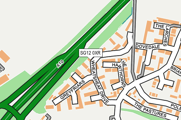 SG12 0XR map - OS OpenMap – Local (Ordnance Survey)