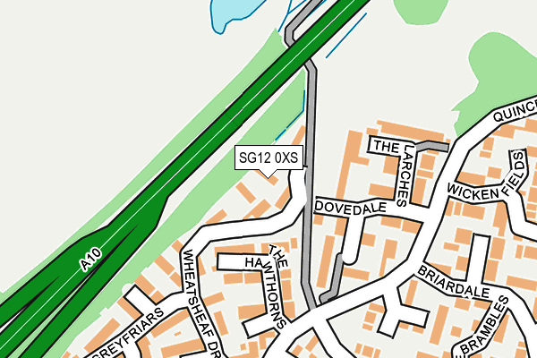 SG12 0XS map - OS OpenMap – Local (Ordnance Survey)