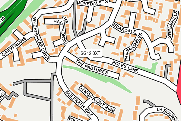 SG12 0XT map - OS OpenMap – Local (Ordnance Survey)