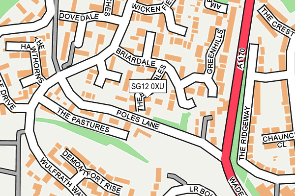 SG12 0XU map - OS OpenMap – Local (Ordnance Survey)